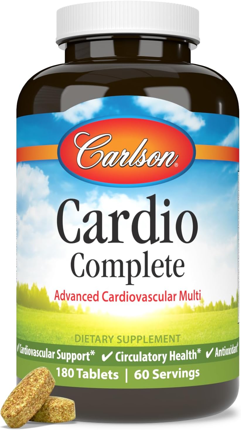 Carlson Cardio Complete - Multivitamínico Avanzado para la Circulación y Salud Cardíaca, 180 Comprimidos