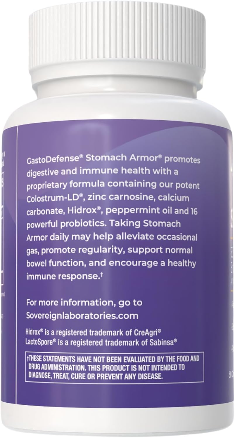 GastroDefense Stomach Armor - Prebiótico y Probiótico con Liposomal Colostrum-LD