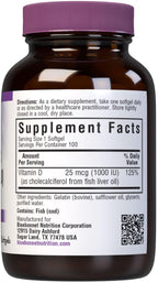Bluebonnet Nutrition Vitamina D3 1000 UI - 100 Cápsulas Blandas