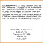 Baar Nature's Blessing Olmo Resbaladizo (Slippery Elm) Cápsulas, 400 mg, 100 unidades