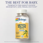 SOLARAY Methyl Folate 800 mcg - 60 Comprimidos - Sabor Limón Natural