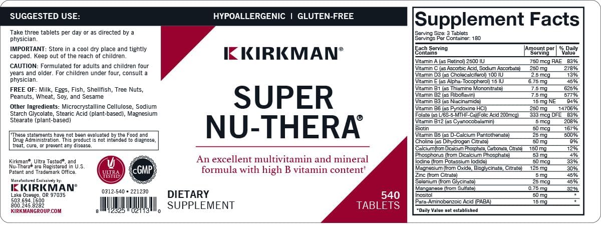 Super Nu-Thera 540 Comprimidos
