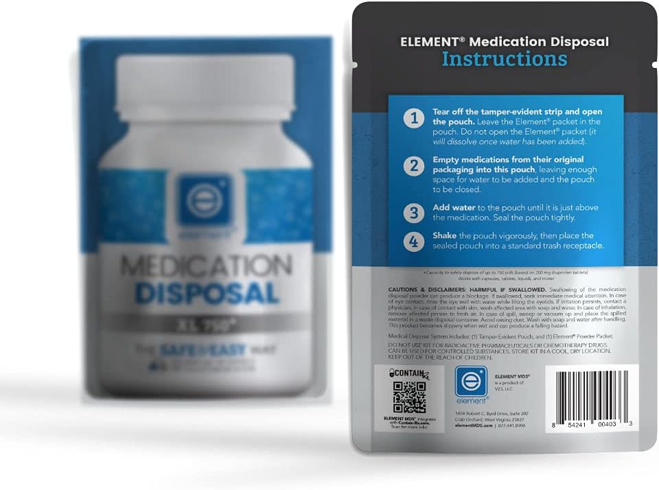 Element MDS XL 750 Sistema de Eliminación de Medicamentos (5 paquetes) con Soporte