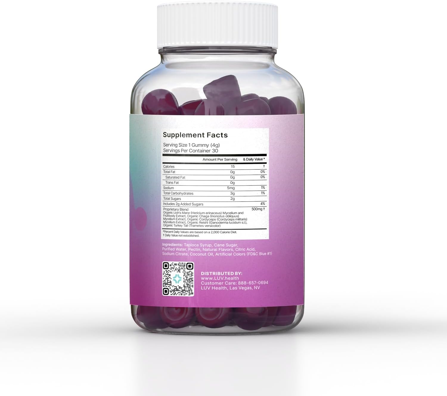 LUV health Mind Gummies – Gominolas de Hongos Funcionales para Enfoque, Energía y Apoyo Inmunológico