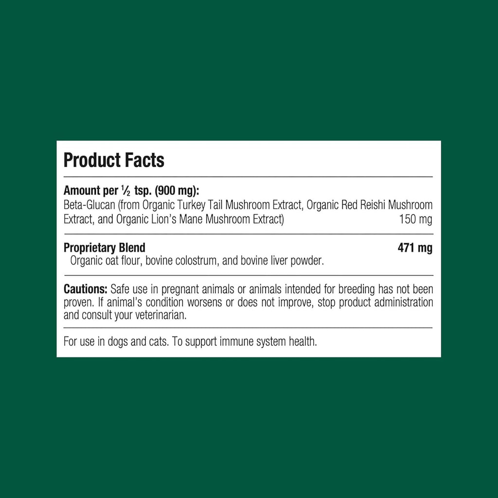 Standard Process Mushroom Complex para Perros y Gatos - Suplemento Inmunitario con Colostro Bovino y Melena de León - 82 g