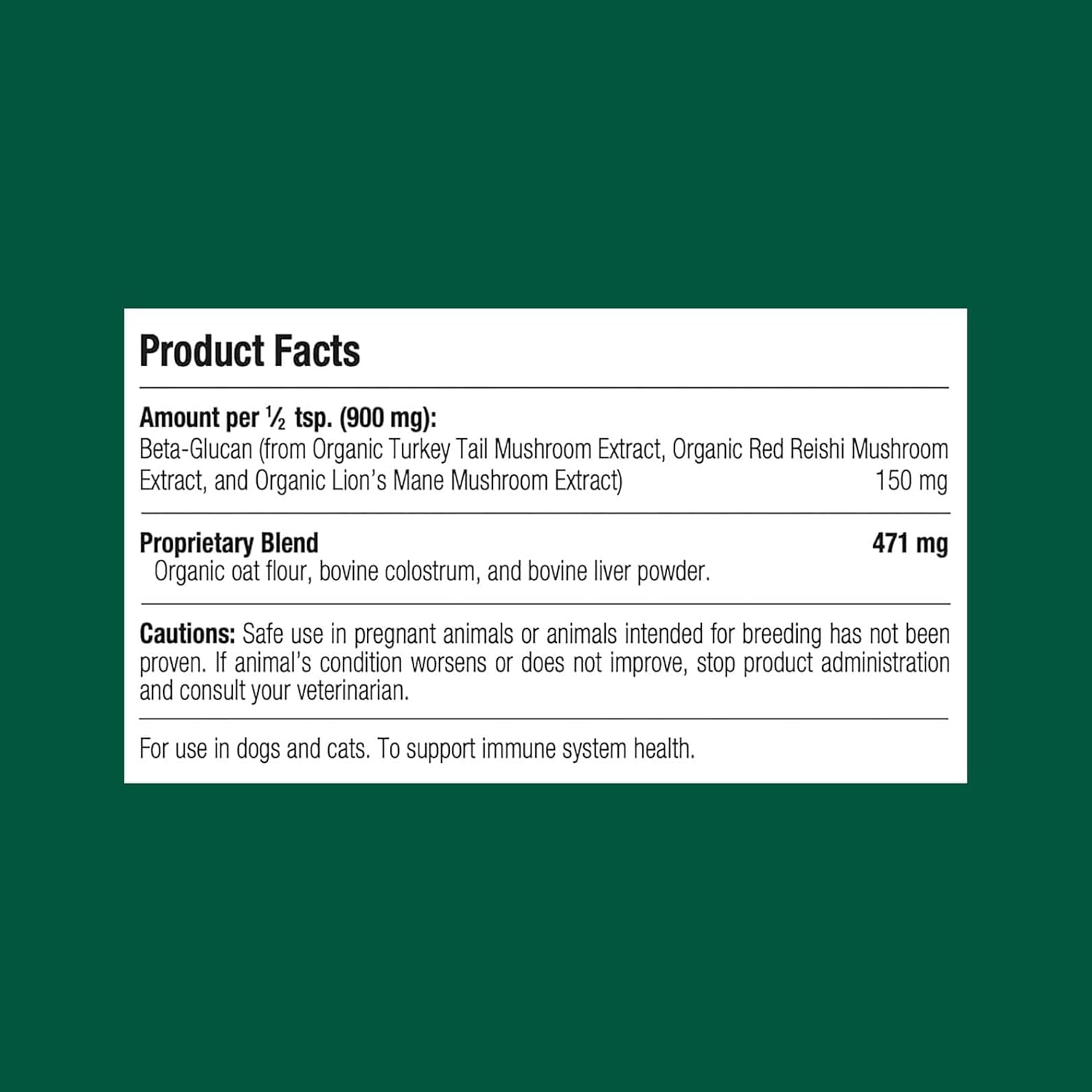 Standard Process Mushroom Complex para Perros y Gatos - Suplemento Inmunitario con Colostro Bovino y Melena de León - 82 g