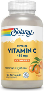 SOLARAY Vitamin C Chewable 500 mg - Natural Cherry Flavor - 100 Chewable Tablets