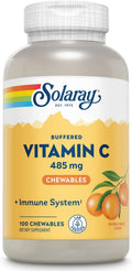 SOLARAY Vitamina C Masticable con Rosa Mosqueta y Acerola - 485 mg - 100 Comprimidos