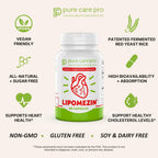 LIPOMEZIN Pure Care Pro Complejo Sinérgico para el Colesterol – 60 Cápsulas Vegetales