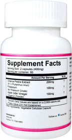 StoneFree+ Complemento para el bienestar renal y urinario con Chanca Piedra, Citrato de Potasio y Vinagre de Manzana - 120 Cápsulas Vegetales