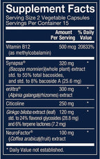 Advanced Nootropic Formula - Apoyo a la Salud Cognitiva y Función Cerebral (30 Cápsulas Vegetales)