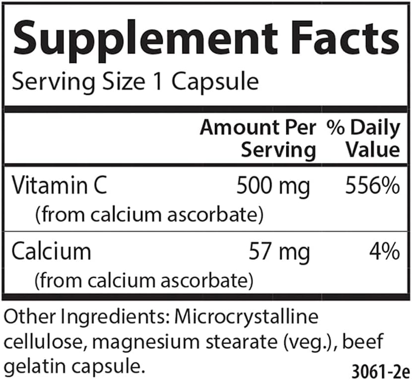 Carlson Mild-C, 500 mg, Buffered Vitamin C, Immune Support and Well-Being, 100 Capsules