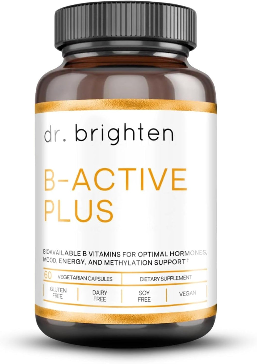 Dr. Brighten B-Active Plus — Complejo de Vitaminas B Vegano, 60 Cápsulas