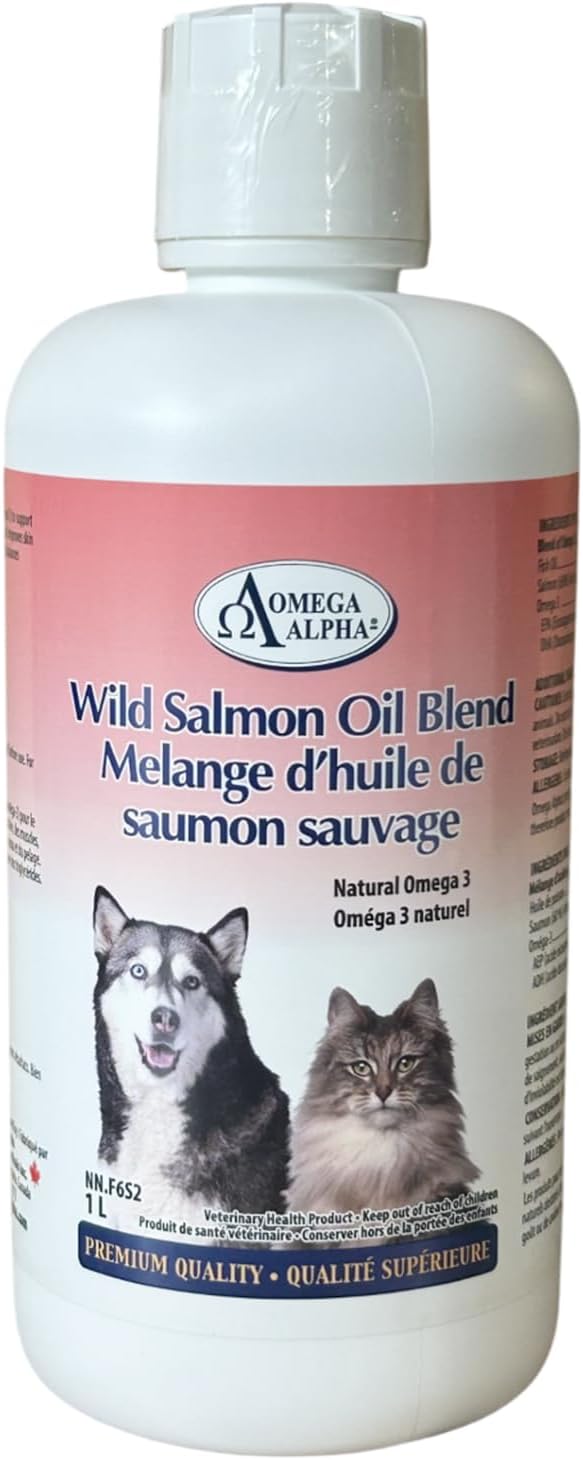 Omega Alpha Aceite de Salmón Salvaje para Perros y Gatos - 1L
