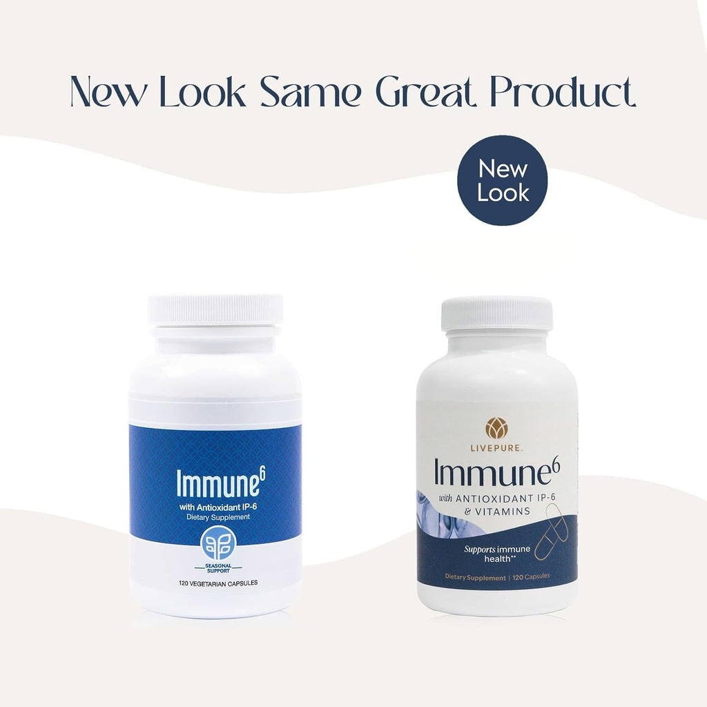 PURE Immune6 - Suplemento Inmunológico con IP6, Selenio, Vitamina C y D3 - 120 Cápsulas