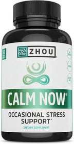 Zhou Calm Now - Complemento para la calma con GABA y Ashwagandha, 60 Cápsulas Vegetales