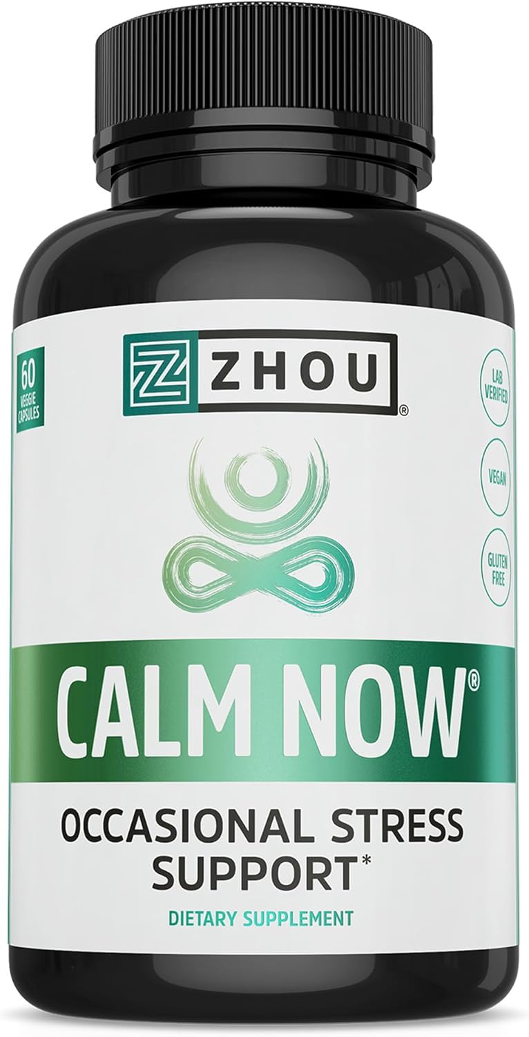 Zhou Calm Now - Complemento para la calma con GABA y Ashwagandha, 60 Cápsulas Vegetales