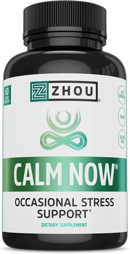 Zhou Calm Now - Complemento para la calma con GABA y Ashwagandha, 60 Cápsulas Vegetales – Image 1