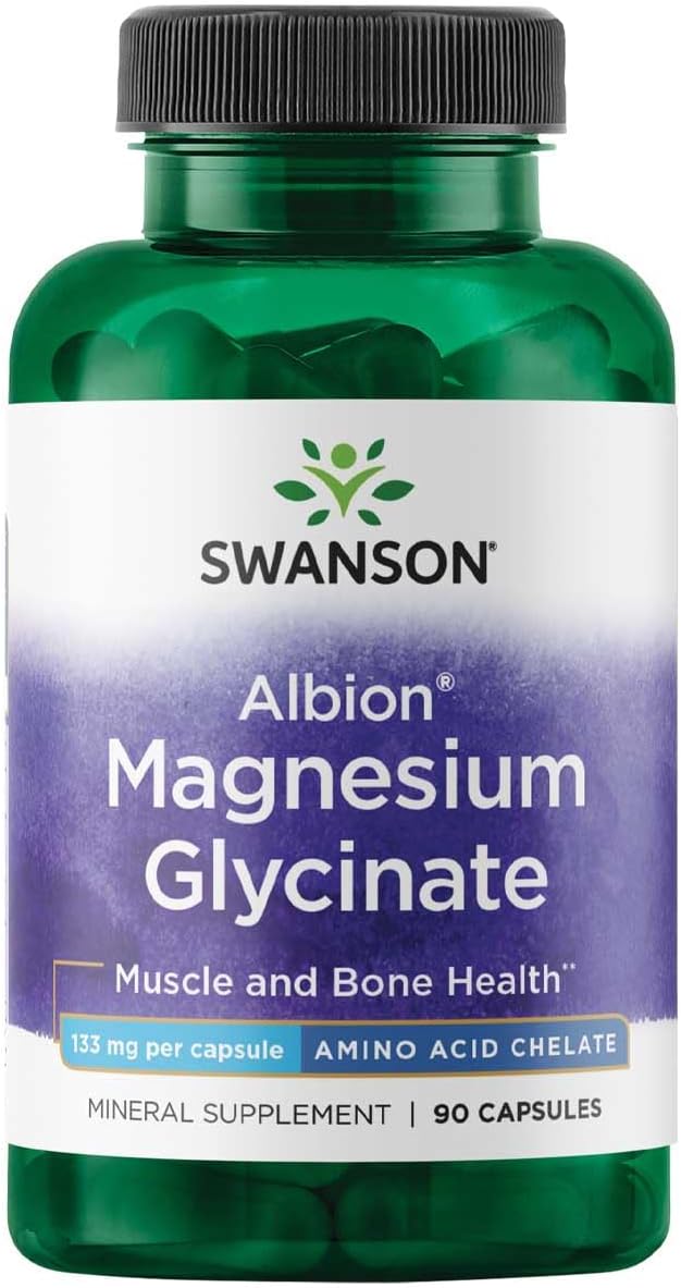 Swanson Albion Magnesium Glycinate - 90 Cápsulas (Pack de 3)