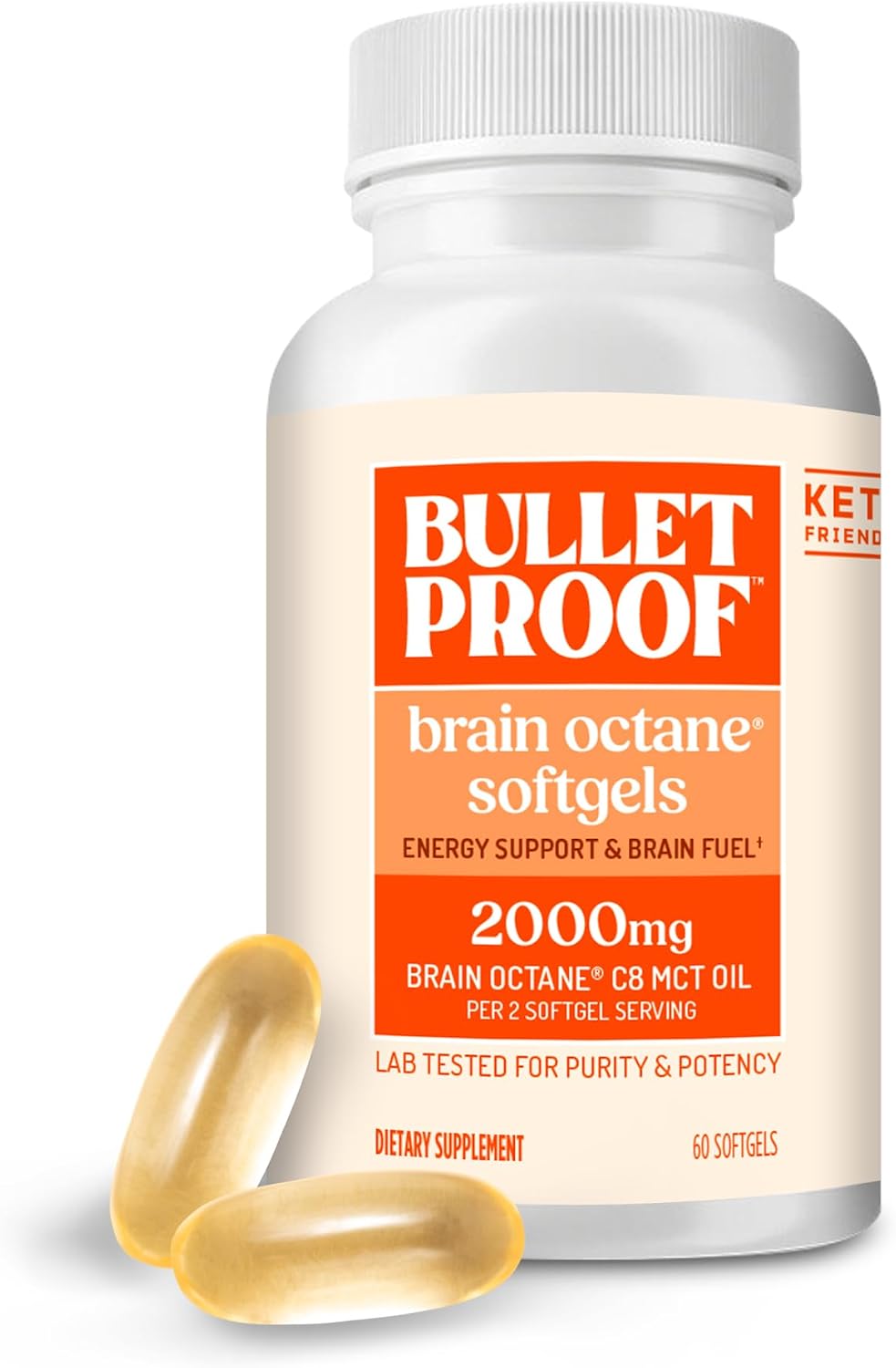 Bulletproof Brain Octane Cápsulas Blandas, 60 Cápsulas, Aceite MCT C8 Puro