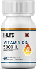 INLIFE Vitamina D3 5000 IU con Aceite de Coco Virgen Extra – 60 Cápsulas Blandas