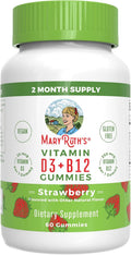 MaryRuth's Gominolas de Vitamina D3 + B12 | 60 Gomitas | Vegano y Sin Gluten