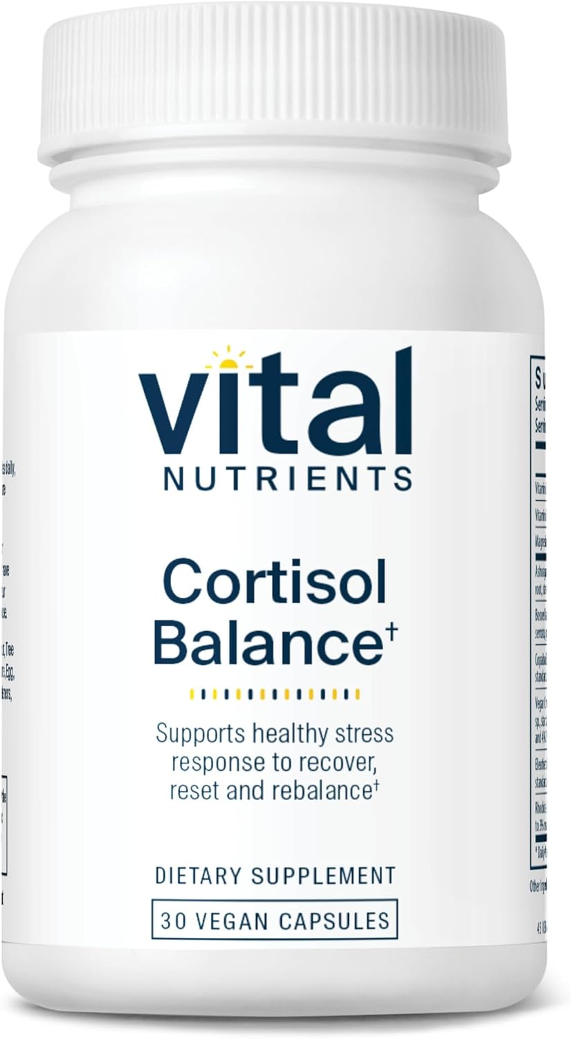 Vital Nutrients Cortisol Balance - Suplemento Vegano para el Equilibrio del Cortisol y el Estrés - 30 Cápsulas