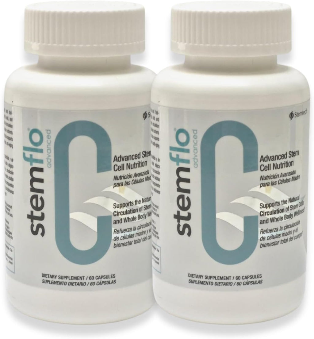Stemflo Suplemento Natural de Apoyo a las Células Madre, Super-antioxidantes, Apoyo Cardiovascular y de la Presión Arterínea, 60 Cápsulas (2 Paquetes)