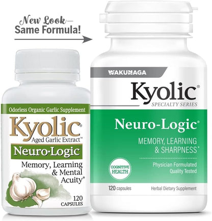 Kyolic Specialty Series Neuro-Logic, 120 – Extracto de ajo añejo (Allium sativum): Aporta compuestos como la – Image 5