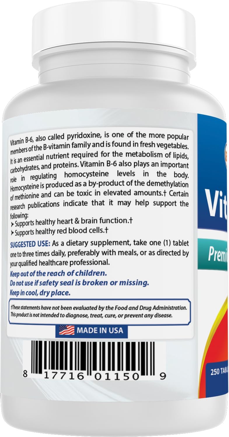 Best Naturals Vitamina B-6 25 mg, 250 Comprimidos