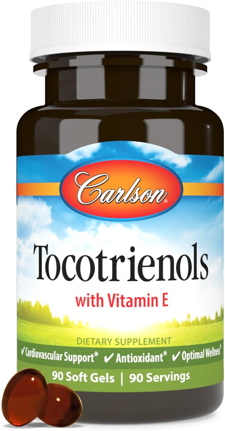 Carlson - Tocotrienoles, 40 mg, con Vitamina E Natural (Gamma, Alfa, Delta, Beta), 90 Cápsulas Blandas
