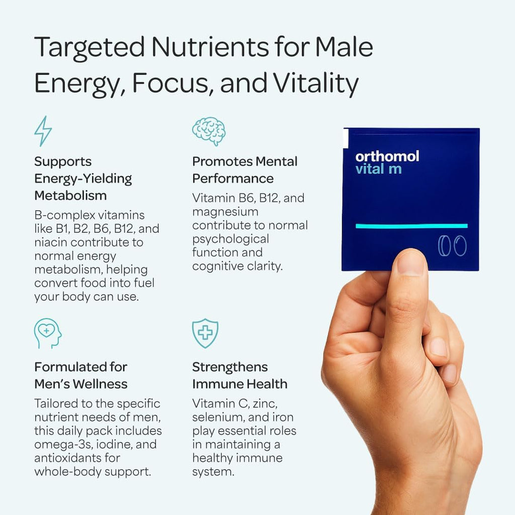 Orthomol Vital M Polvo y Comprimidos para Hombres - 30 Días
