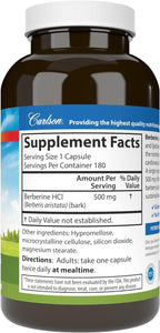 Carlson Berberina – 500 mg, Apoyo Metabólico, 180 Cápsulas Vegetales