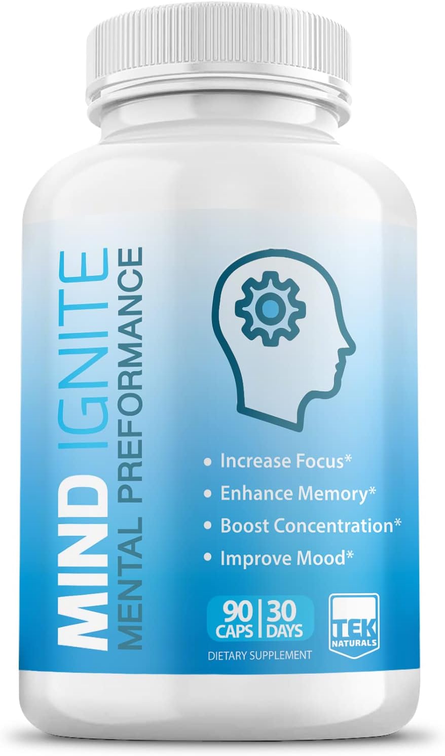 Mind Ignite™ Suplemento Nootrópico para el Rendimiento Mental, 16 Ingredientes, Concentración y Memoria