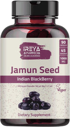 Cápsulas de Semilla de Jamun (Indian BlackBerry) - 90 Cápsulas, 1000 mg