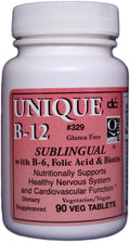 Unique B-12 Sublingual B Vitamins 90 Cápsulas Vegetales