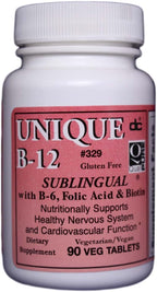 Unique B-12 Sublingual B Vitamins 90 Cápsulas Vegetales