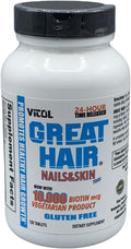 Vitol Great Hair Liberación Prolongada 10,000 mcg Biotina, 120 Comprimidos