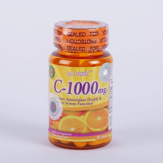 Acorbic C 1000 mg - 30 Cápsulas de Vitamina C (Ácido Ascórbico)