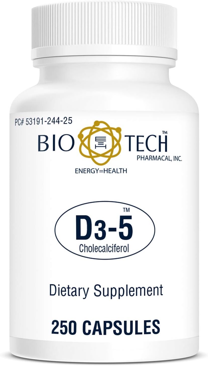 Bio-Tech Pharmacal Vitamina D3 (5000 UI, 250 Cápsulas Blandas)
