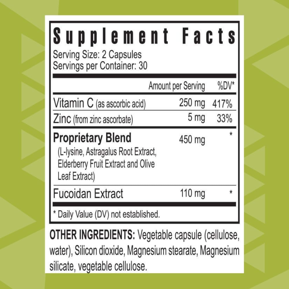 Youngevity FucoidZ - Organic Maritech Fucoidan Pure Extract and Cofactors (Vitamin C, Zinc, Elderberry + Botanical Blend) - Immune Support - Super Antioxidant - 60 Capsules