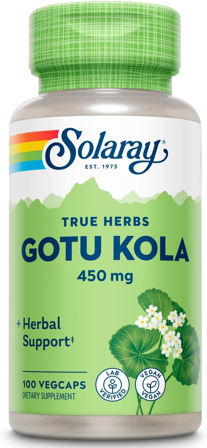 Solaray Gotu Kola 450 mg – Pack de 2 (200 Cápsulas Vegetales)