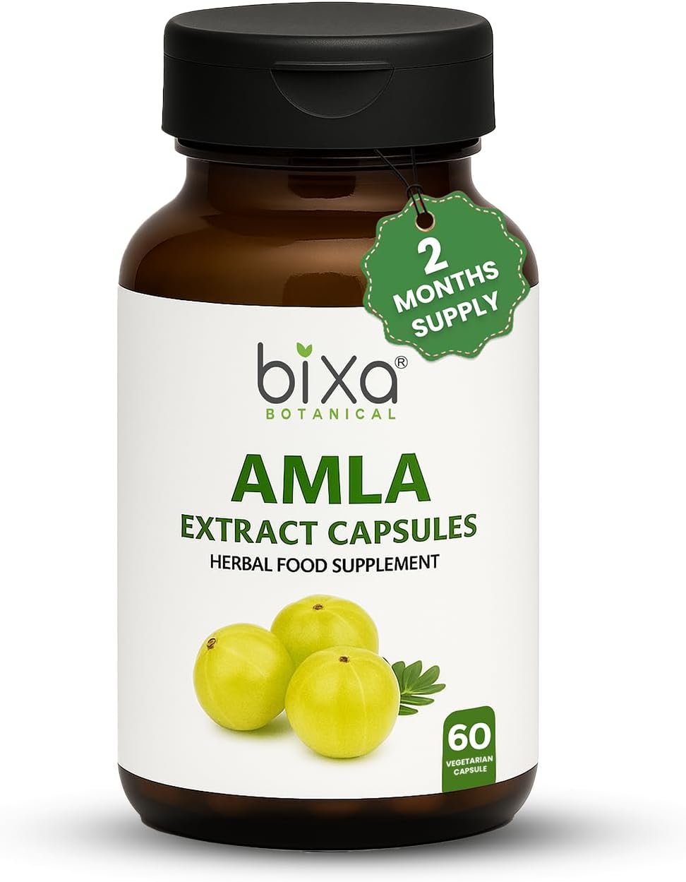 Amla Extract Capsule (Indian Gooseberry) - Natural Vitamin C Supplement - 450 mg, 60 Vegan Capsules