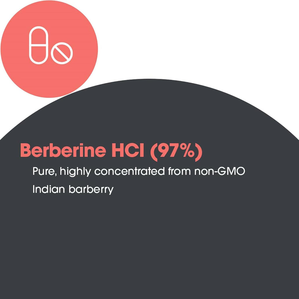 ARG Berberine 500 - 500 mg Berberina HCl - Apoyo Metabólico - 90 Cápsulas