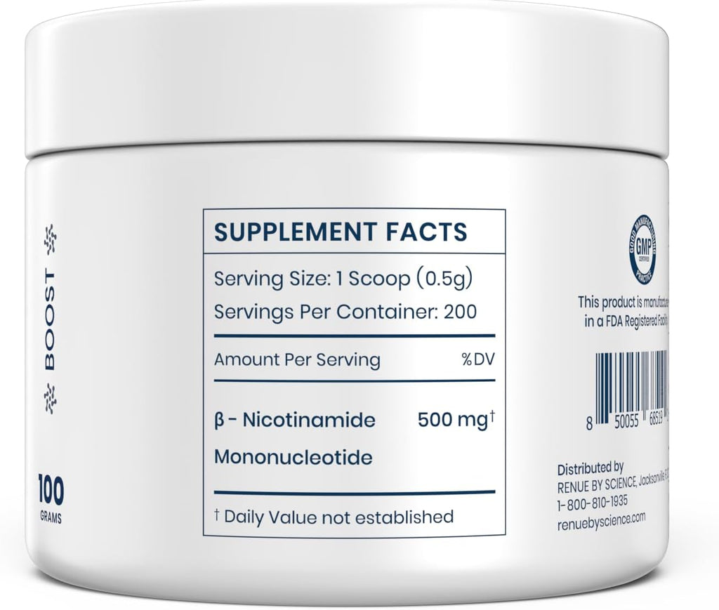 Renue By Science NMN en Polvo 100g – Mononucleótido de Nicotinamida Puro