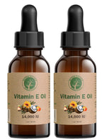 Mother Nature's Essentials Aceite de Vitamina E Orgánico 14.000 UI d-alfa-tocoferol, Aceite de Coco, Jojoba Orgánica y Vitamina C Natural - 2 Pack de 30 ml