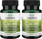 Swanson Full Spectrum Cacao (Cacao Crudo) - 60 Cápsulas, 400mg