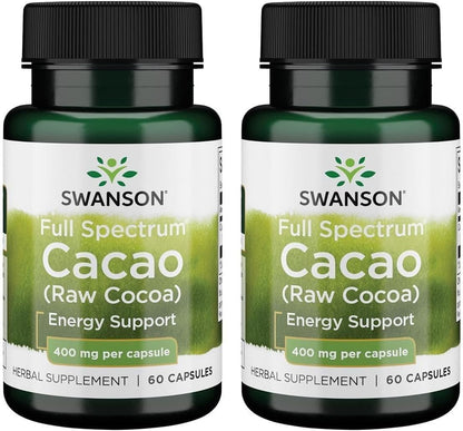 Swanson Full Spectrum Cacao (Cacao Crudo) - Suplemento Herbal para Apoyo Energético Suave - 60 Cápsulas – Image 9