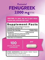 Nature's Truth Fenogreco 2000 mg, 100 Cápsulas