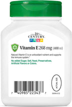 21st Century Vitamina E Natural 400 UI - 110 Cápsulas Blandas